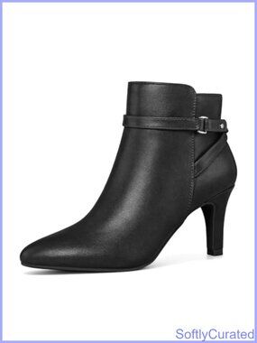 Pointed Toe Stiletto Ankle Boots Strappy Side Zip Booties